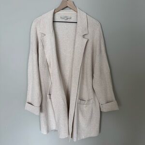 LOFT Women's Cream Open Cardigan